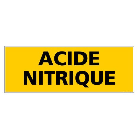 Panneau de Signalisation danger ACIDE NITRIQUE (C0087) - Adhésif - 210 x 75 mm