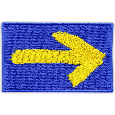 Parche Flecha Amarilla - Carretera St. James - Reverso Autoadhesivo - Parche/Insignia/Emblema Bordado