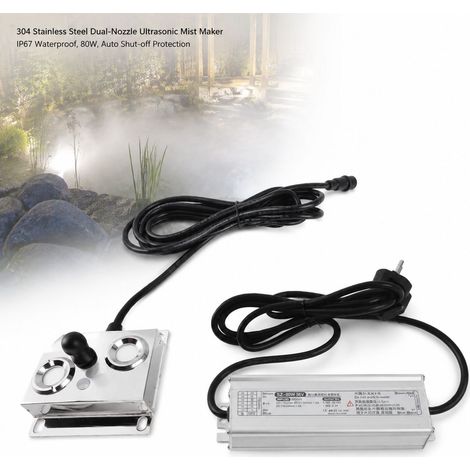 Nebulizzatore a ultrasuoni - 2 testine - Acciaio inox 304 - 80W IP67 per laghetti, serre e aree verdi esterne (1/5)
