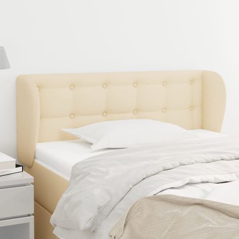 Cabecero de tela color crema 103x23x78/88 cm vidaXL (1/5)