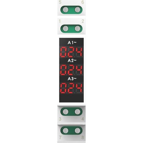 Ampèremètre numérique triphasé avec affichage LED, montage sur rail x (1/5)