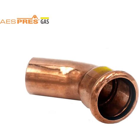Curva 45° MF ø15 AESPRES GAS in rame a pressare 681015451G - -  RACCORDERIE METALLICHE - - (1/2)