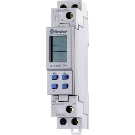 Programmateur hebdomadaire électronique, série 12 N/A 16 A Finder 12.71.8.230.0000 S73238
