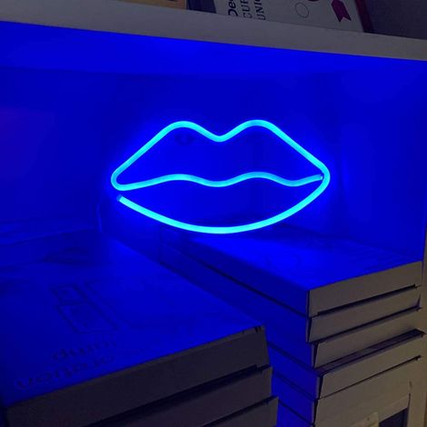 Décoration murale lumineuse LED en forme de lèvres, alimentée par piles ou USB, idéale pour un bar à domicile, une fête, Noël ou un mariage. (1/5)