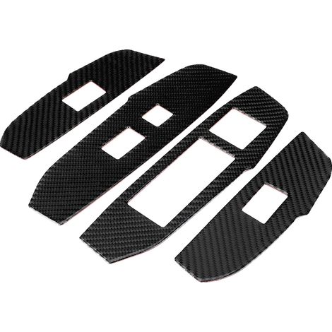 Lot de 4 autocollants déco fibre de carbone pour cache panneau interrupteur vitre voiture compatible Lexus NX 200 200t 300h 14-19 (1/5)