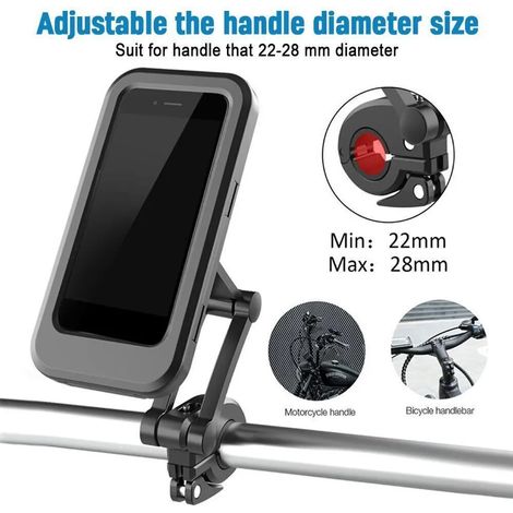 Fahrrad-Handyhalterung, wasserdichte Smartphone-Halterung, ein Muss für Sportler, mit Touchscreen, 360°-Drehung, höhenverstellbar, geeignet für iPhone, Samsung Galaxy, Huawei und andere Handys mit 6,7