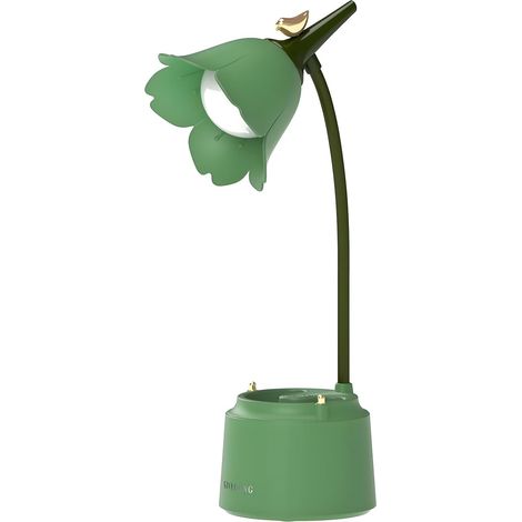 Lampada da scrivania a LED per bambini, lampada da tavolo a forma di fiore e uccello ricaricabile tramite USB, lampada da lettura con luce regolabile e sensore tattile, lampada decorativa per camera d (1/5)