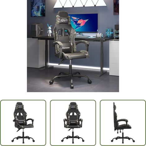 Gamingstuhl Kunstleder - Gaming-Stuhl Schwarz und Tarnfarben Kunstleder (1/5)