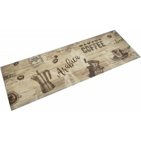 Küchenteppich Waschbar Kaffee Braun 60x180 cm Samt