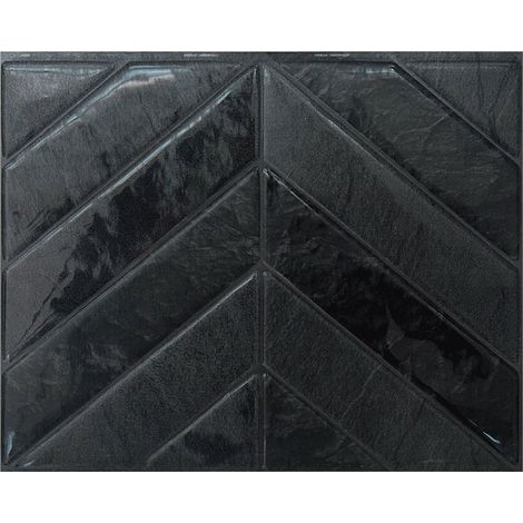 Selbstklebende Fliesen x4, 29,03x22,86cm - Smart Tiles Chevron Marquina Klebefliesen 3D Fliesenaufkleber für Bad & Küche (1/5)