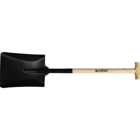 Pelle Carrée 340mm Manche Bois Ouvert