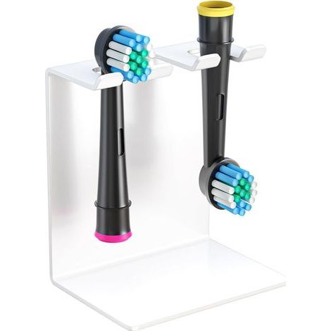 Soporte para cepillos de dientes, de metal, adhesivo, para escritorio o baño. (1/4)