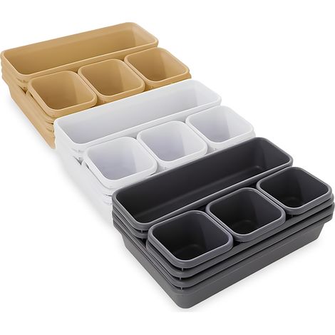 Organizer Cassetto Salvaspazio 8 Pezzi Multiuso Per Casa Ufficio Bagno E Makeup