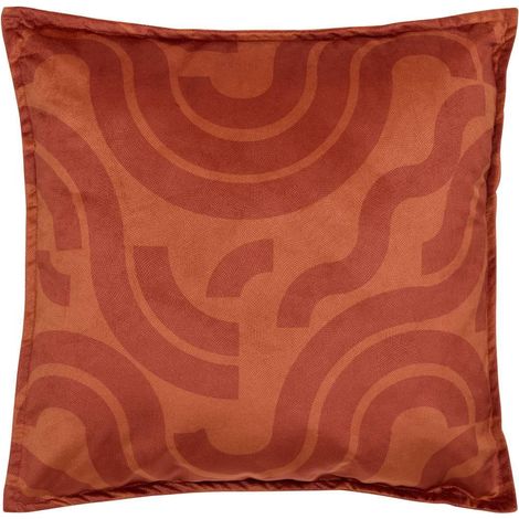 Coussin Déco en Velours "Lilou" 45x45cm Terracotta (1/5)