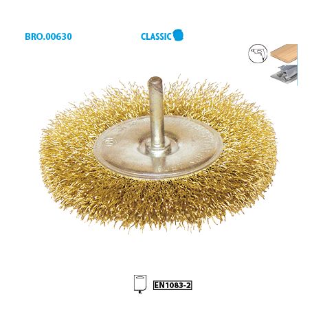 Brosse circulaire sur tige diamètre 100 mm, fil laiton 0,2 mm - Leman