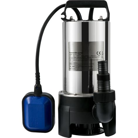 Pompe submersible 1100W, 20000 L/h, avec flotteur automatique et cordon 10 m, inox, pour eaux propres ou chargées, drainage, bassins et piscines. (1/5)