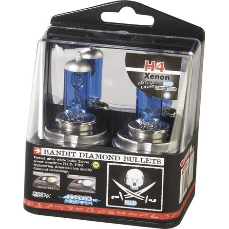 2 Ampoules Xenon Bandit - H4 12V 55W 4600K - P43T - Homologuees (1/3)