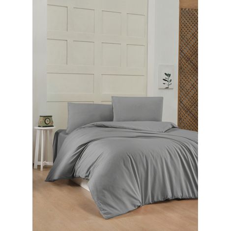 Funda nórdica, funda nórdica, ropa de cama Set Gris oscuro (1/3)
