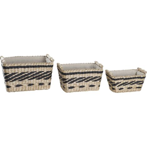 Cesta Set 3 Fibra Poliester 38X26X24 Natural DC195686 (1/3)