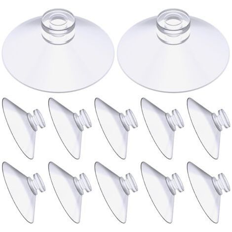 Ventouse, 12 Pièces Ventouse Table en Verre, Mini Ventouse, Extra Fortes PVC Suspension Rideau Isolant Ventouse, Simple Ventouses Transparentes pour Verre, Carrelage, Murales(30mm) (1/5)