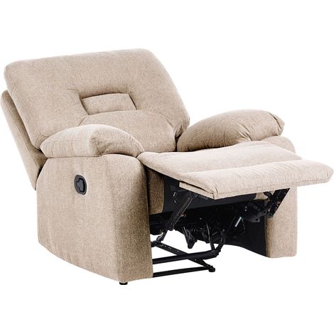 Fernsehsessel BERGEN Mit Fußstütze Stoff Beige