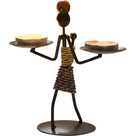 Candelabro de escultura minimalista moderna, figura de mujer tribal - Sección B