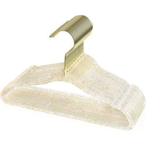 Cintre Enfant, Cintre Bebe Transparent avec Petites Paillettes, Lot de 20 Cintres pour Enfants Ultra Mince et Économie d'Espace, Cintres pour Enfant avec Petites Rainures sur Les Épaules (1/5)