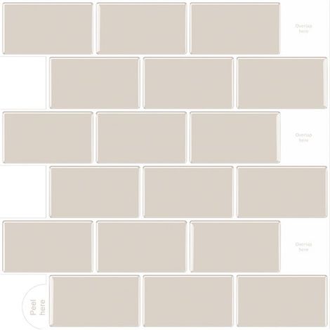 Dos adhesivos de pared 3D autoadhesivos - fáciles de pegar - protección antisalpicaduras - aptos para cocinas y baños - 30,5 x 30,5 cm - Estilo B (1/5)