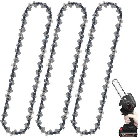 Set of 3 chain of replacement of 6 inches, mini chain of replacement for chainsaw, mini blades of chainsaw, chain of replacement for chainsaw of 6 inches, 37 maillons drive (1/5)