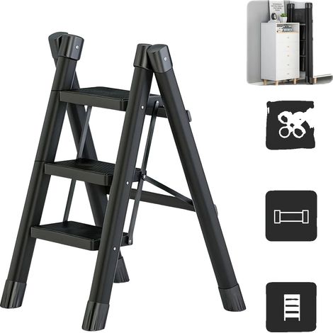 Échelle Multifonctionnelle, Design Pliable, Caractéristiques de Sécurité Améliorées, Trois Étapes (1/2)