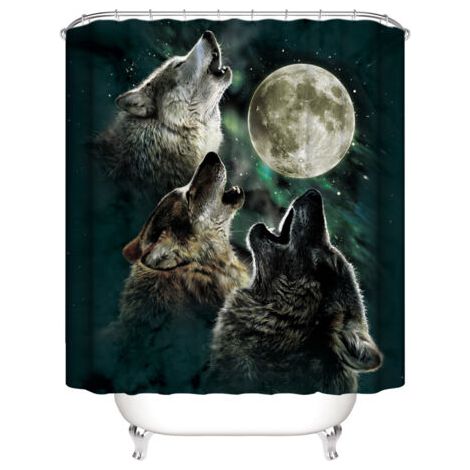 Rideau de Douche d'Animaux 150180 cm, Rideau de douche Meute