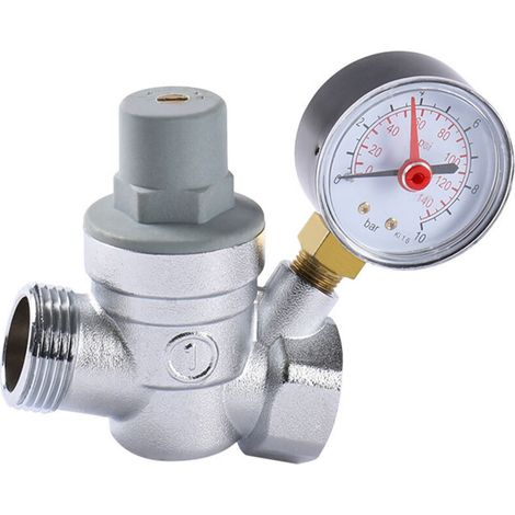 Détendeur réglable 15 mm avec manomètre 0-10 bar (1/4)