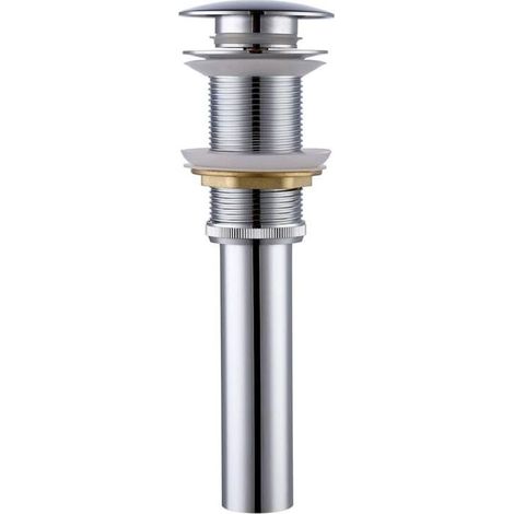 Drain de lavabo de salle de bain sans trop-plein Lavabo de lavabo Lavabo Pop Up Bouchon de drain Chrome poli (1/5)
