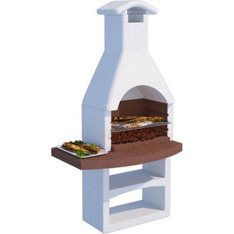 1PZ BARBECUE IN CEMENTO VESUVIO CON GRIGLIA cm. 114x70x216 h - Kg. 370