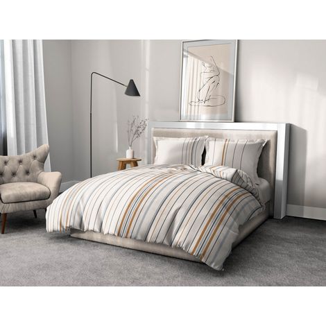 Parure de couette 3 pieces coton 57 fils rose 240 x 260 cm - BELLAMY (1/4)