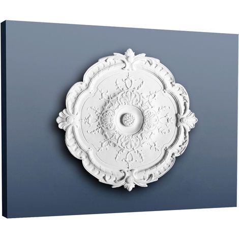 Rosetón Florón Elemento decorativo de estuco Orac Decor R31 LUXXUS para techo o pared blanco 38,5 cm diámetro