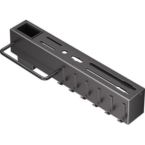 Wandhalter für Essstäbchen und Küchenmesser – Praktischer Organizer aus Kohlenstoffstahl, 8 Haken Schwarz 5066,7 cm