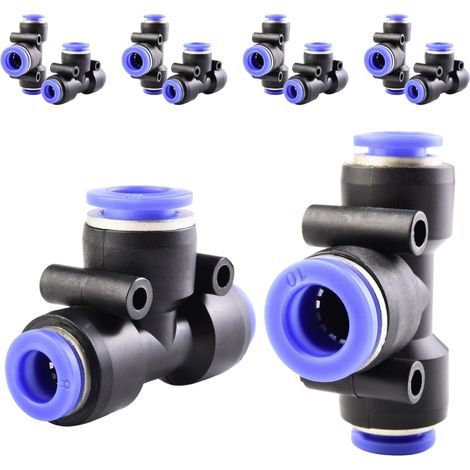 10 pièces 16 mm répartiteur en Y à 3 voies, raccord pneumatique, rapide plastique raccords Push to Connect, adaptateur de conduite d'air PY - PEG8-10-8mm (1/5)