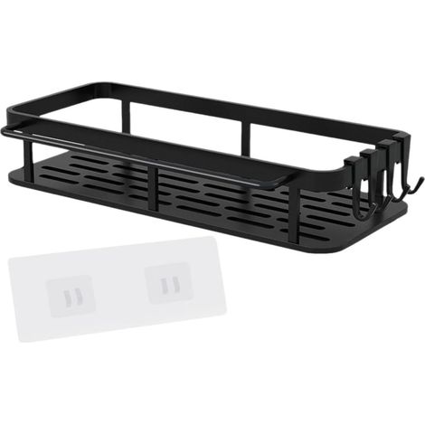 Étagère murale de salle bain , grande capacité charge , en acier inoxydable , rangement noire pour h (1/5)