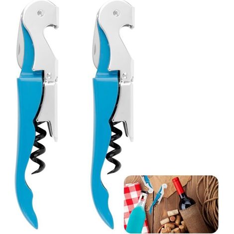 Pcs Professional Waiter Corkscrew, 3 in 1 Stainless Steel Sommelier Knife with Bottle Opener and Foil Cutter, Restaurant Corkscrew, Bottle Opener for Waiters, Sommeliers, Bartenders (1/4)