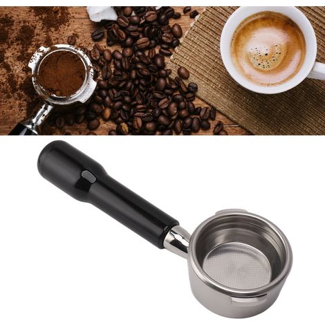 GAGGIA 58-mm-Kaffeemaschinengriff, Doppel-Espressogriff aus Edelstahl, bodenloser Griff C2, schwarzer Kunststoff (1/5)