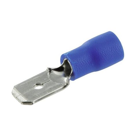 Clip mâle pré-isolé bleu de 6,35 mm (section 1,5 à 2,5 mm²) - Sachet de 10 pièces - Dhome MDD (1/4)