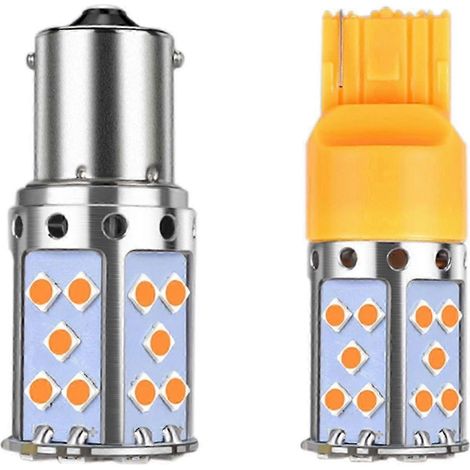 Lot de 2 ampoules LED 3030 35 SMD Canbus pour clignotants de voiture, éclairage ambré (1/3)
