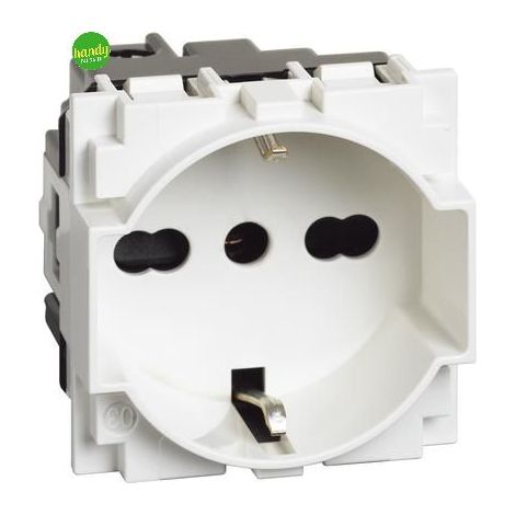Presa schuko bipasso Bticino living now 2p+t 10 / 16 a 230 v bianco