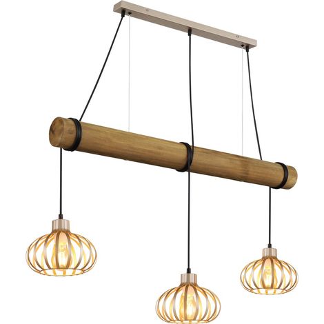 Lampada a sospensione Lampada a sospensione Lampada da soggiorno a 3 luci in metallo beige L 20 cm (1/5)