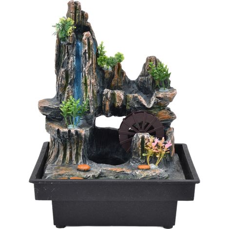 Landschaftsbrunnen mit Wasserfall, Tischdekoration mit Sprühnebelfunktion, 220-V-Eurostecker, Wohnaccessoire (1/5)