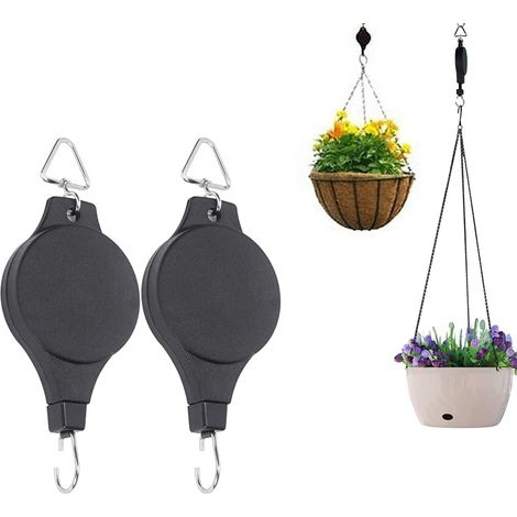 Pulley Pour Panier Suspendu - 2 Pièces - Réglable - ABS - 19,5 x 7,5 cm - Noir (1/5)