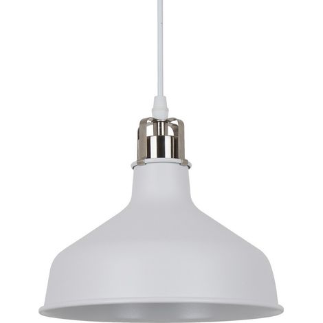Suspension Italux Hooper industrielle blanche Ø21 E27 (1/2)