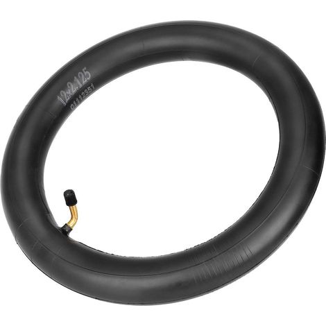 Blue striped inner tube 122.125 with outward curved tip, suitable for 12-inch electric bikes. (1/5)