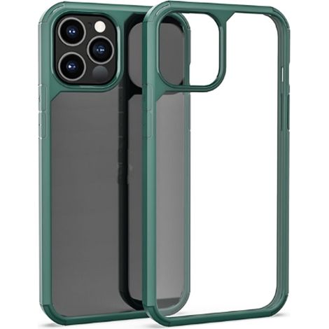 Cover custodia compatibile IP 12 PRO MAX 6.7" trasparente cornice verde rigida (1/3)